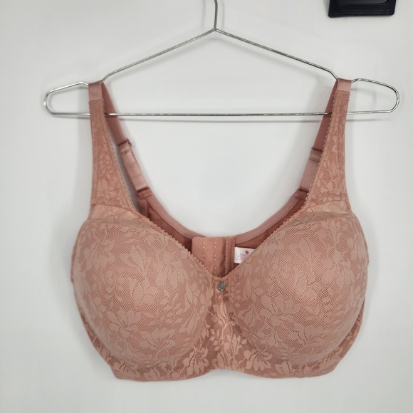 Breezies Other - Breezies Wild Rose Lace Unlined Underwire Support Bra Pink 38DD